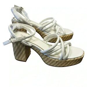 Kenneth Cole Women's Daphne Platform Strappy Sandals size 9.5 white color